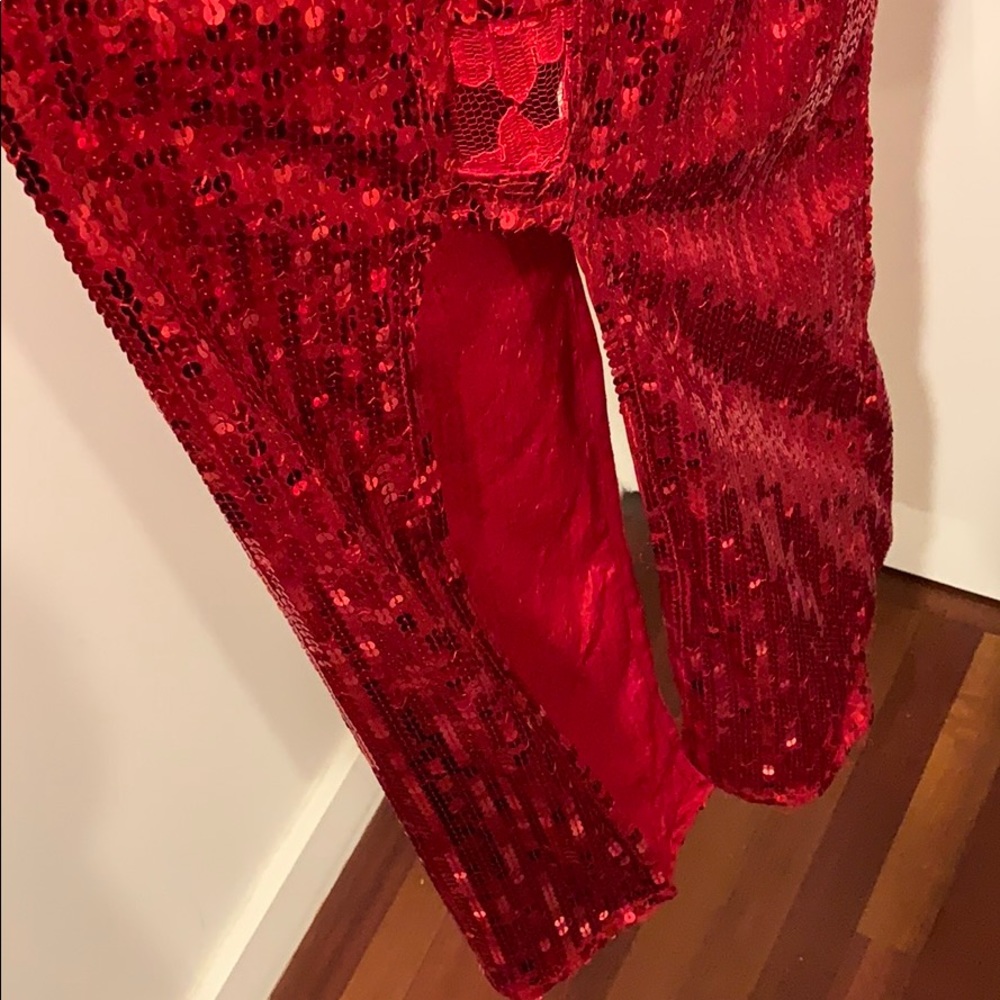 Custom Made, Red Sequence Dress - image 5